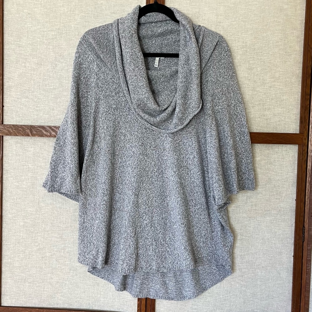 Joie Celia Cowl Neck Pullover Cotton Linen Sweater Light Smoke Multi - L